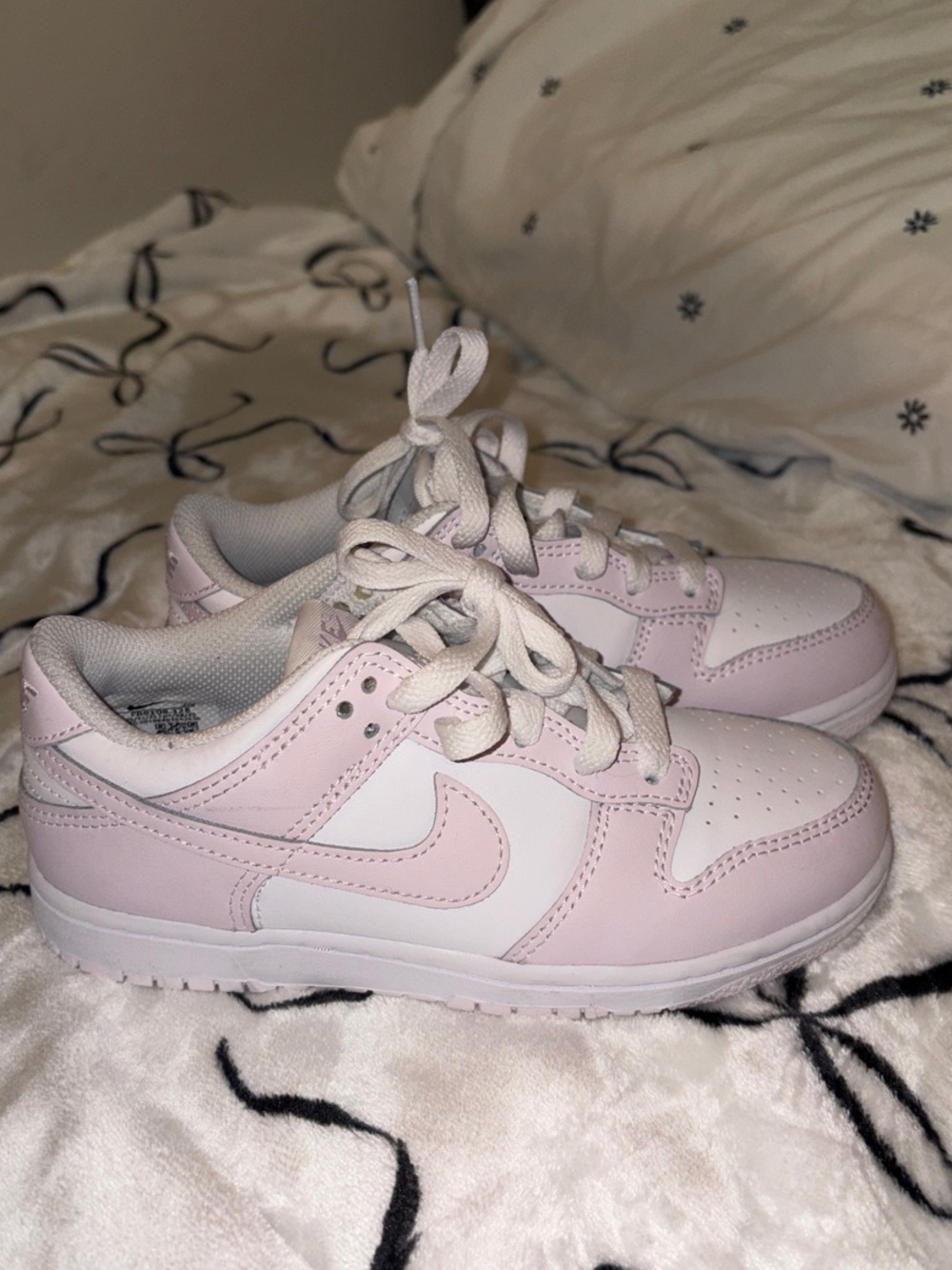 Nike Kids dunks in Light Pink and White
